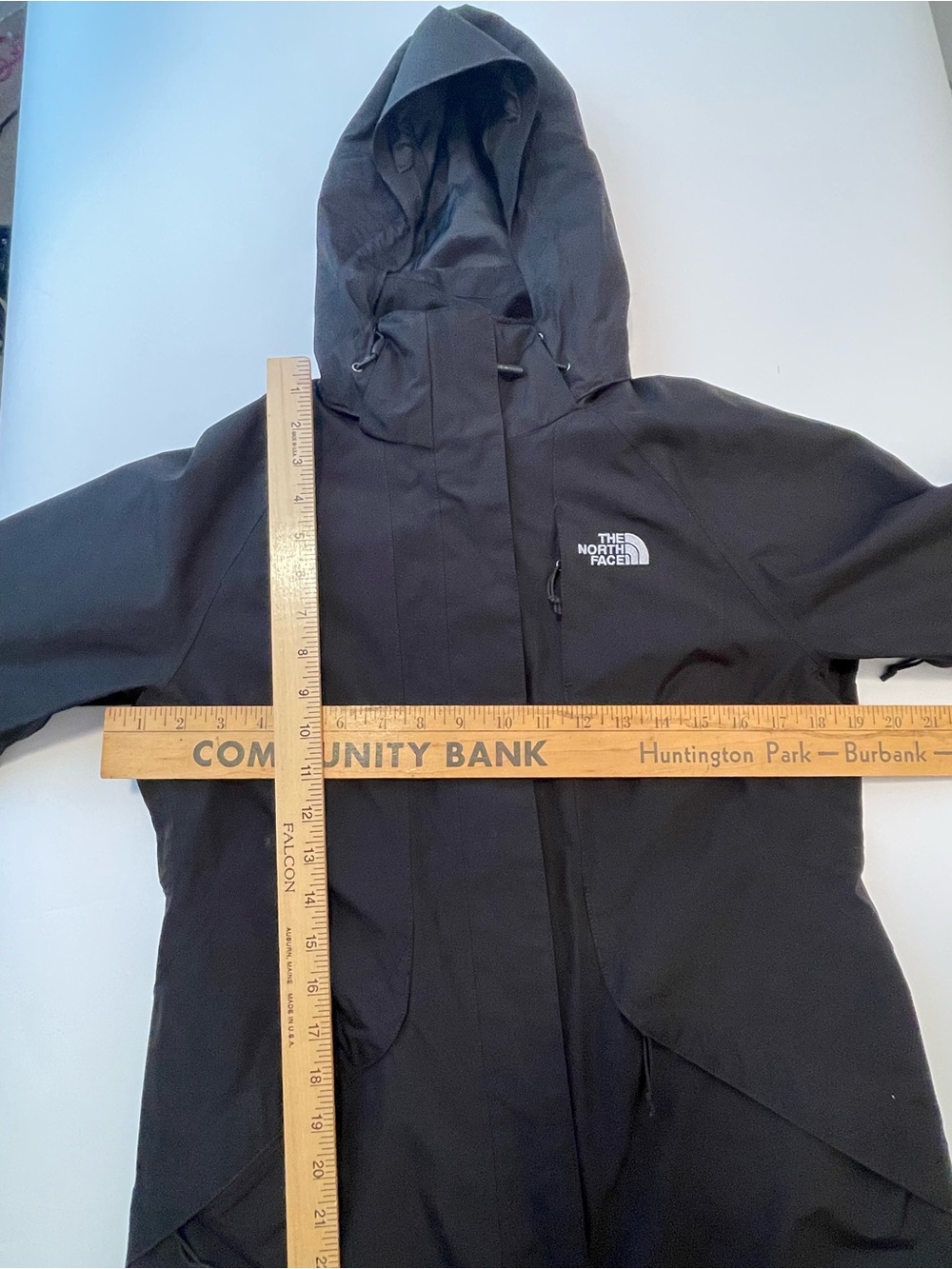 The North Face Black Hooded Raincoat with Logo